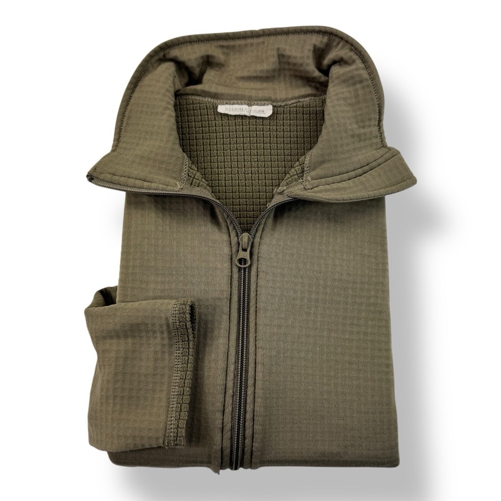 Peckham Polartec Small Brown ¼ Zip Waffle Fleece Mock Neck Pullover Sweater USA